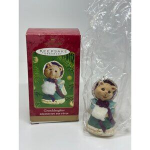 VTG 2001 Hallmark Keepsake Ornament Granddaughter 2.75" Christmas Seasonal Bear